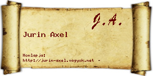 Jurin Axel névjegykártya